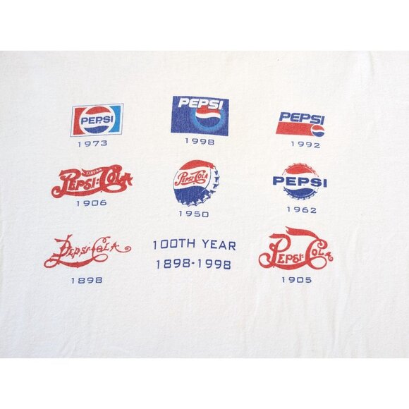Vintage Pepsi Logo Shirt Mens XL 100th Anniversary White Cola Soda 100 Years - Picture 2 of 6